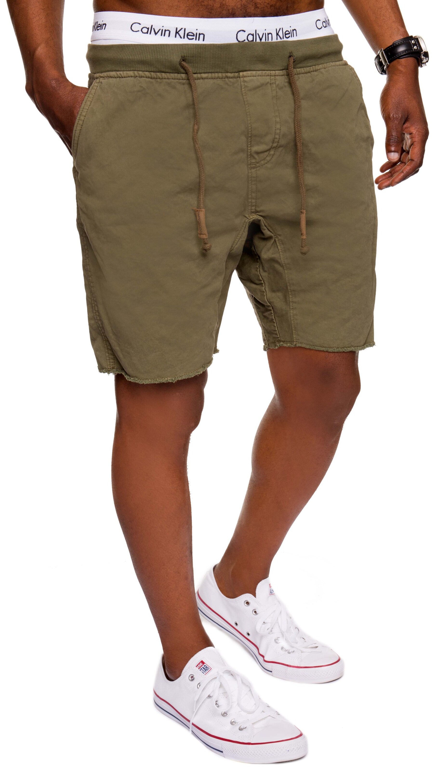 INDICODE JEANS Loosefit Shorts 'Carver' in Grün