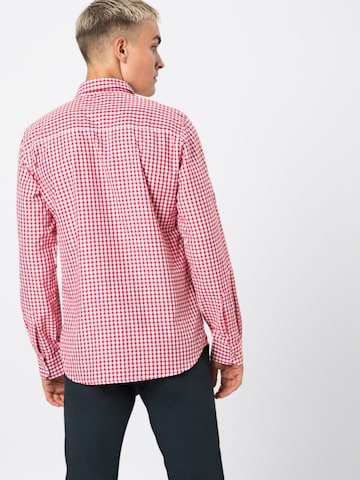 STOCKERPOINT Comfort fit Traditional Button Up Shirt in Red: back