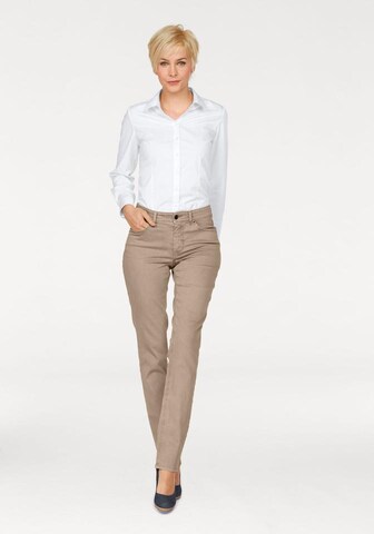 MAC Slimfit Jeans 'Melanie' in Beige