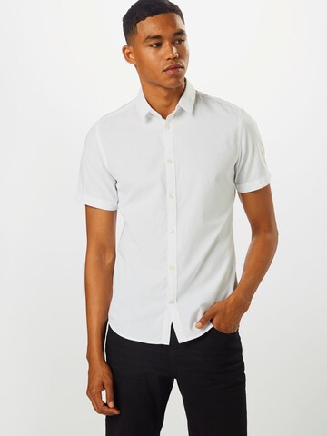 Coupe regular Chemise 'Floyd' TOM TAILOR en blanc : devant