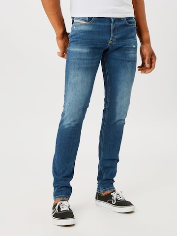 DIESEL Skinny Jeans 'Sleenker' in Blauw: voorkant