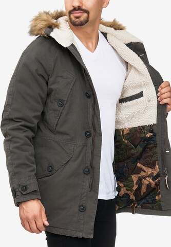 INDICODE JEANS Winterparka 'Fann' in Grijs