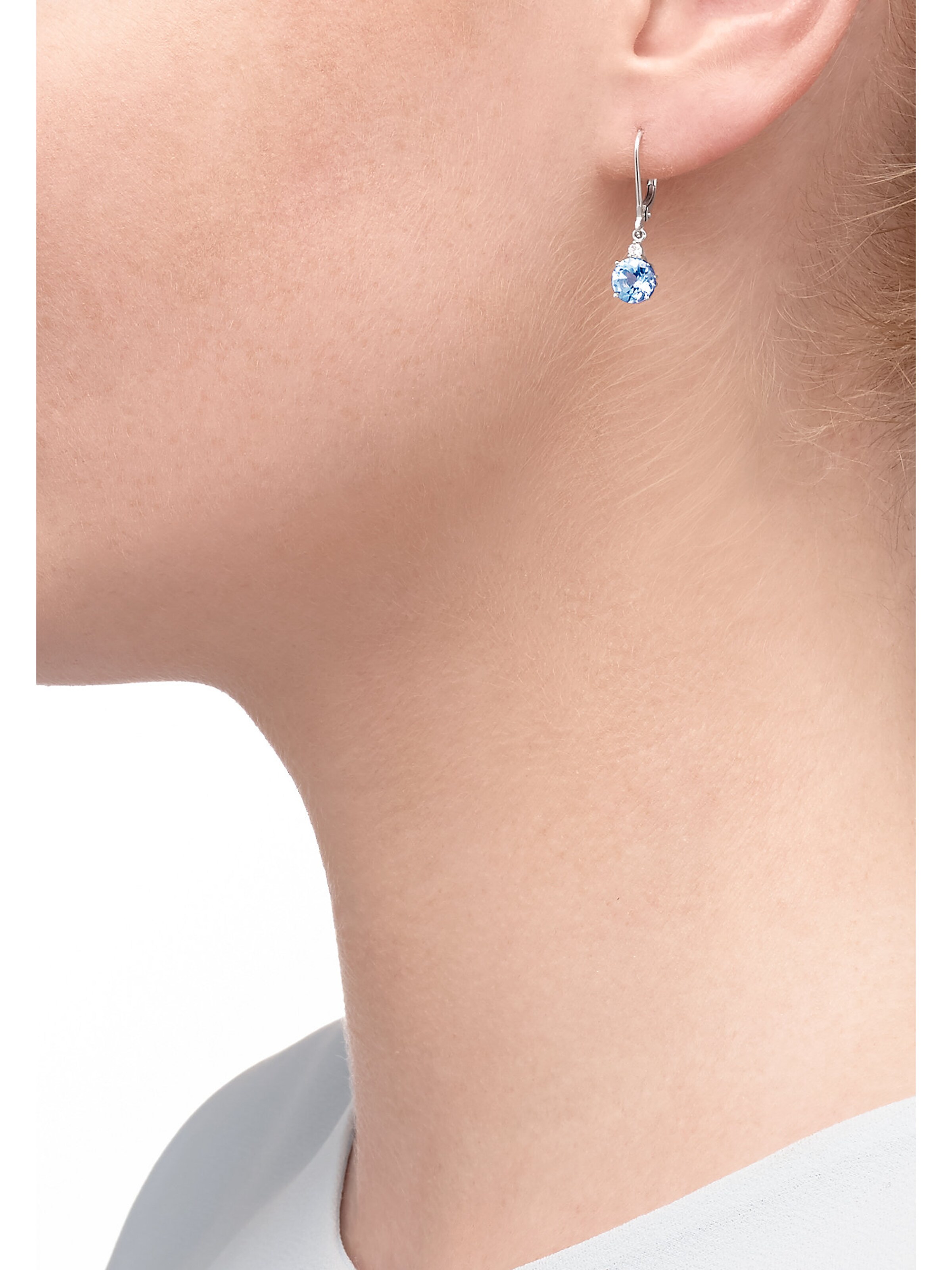CHRIST Earrings 'Aquamarin' in Silver