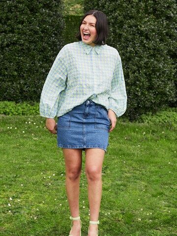 Pastel Checkered Denim Look