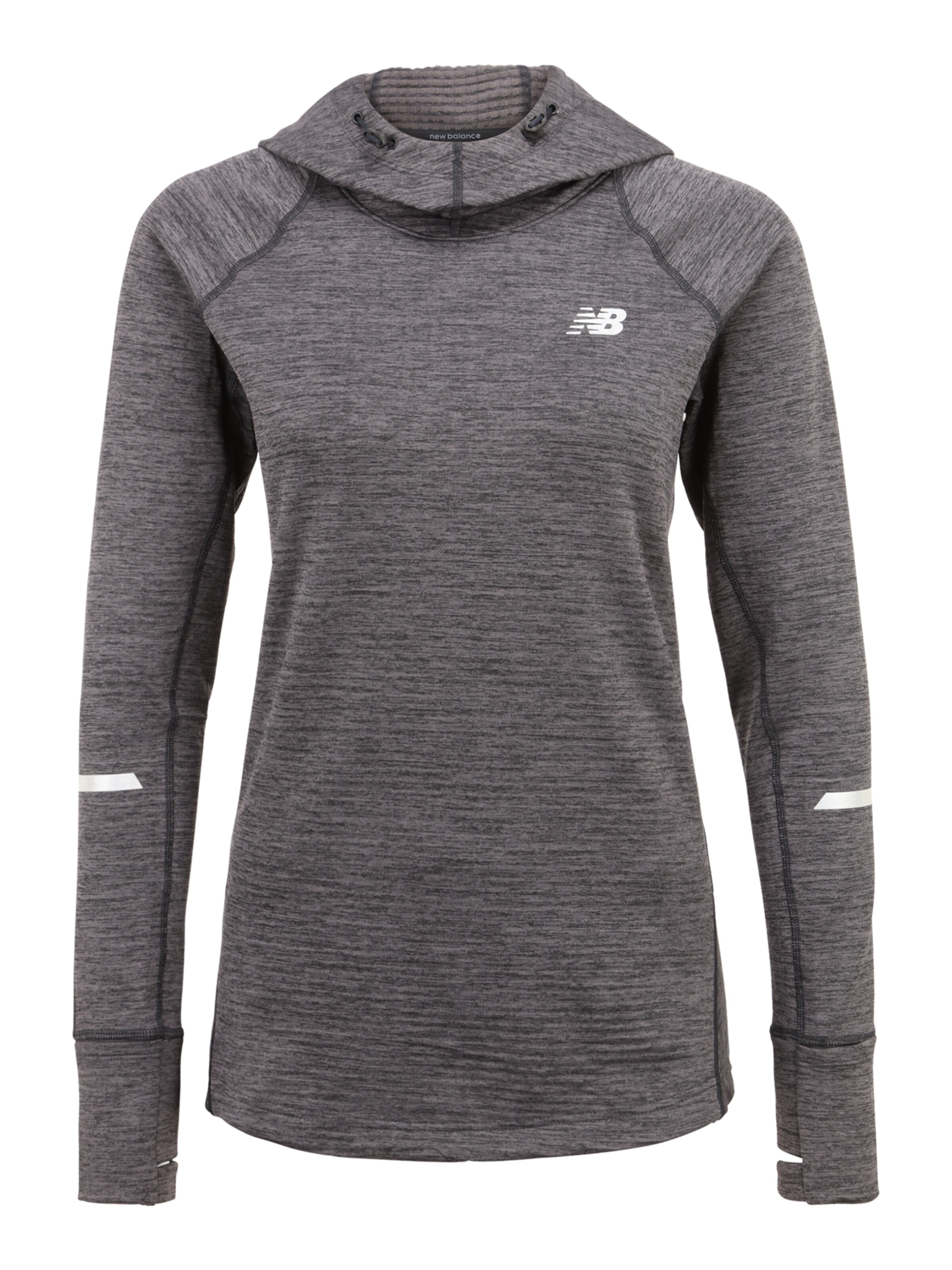 new balance - Laufshirt mit Kapuze in anthrazit