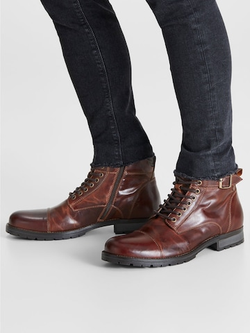 JACK & JONES Schnürboots 'Albany' in Braun