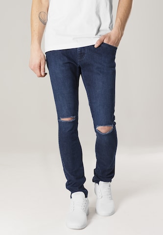 Urban Classics Skinny Jeans in Blue: front