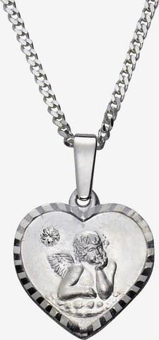 FIRETTI Necklace 'Herz mit Schutzengel' in Silver: front