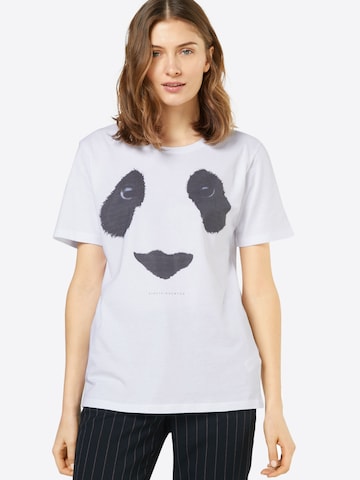 EINSTEIN & NEWTON Тениска 'Panda Eyes Paxton' в бяло: отпред