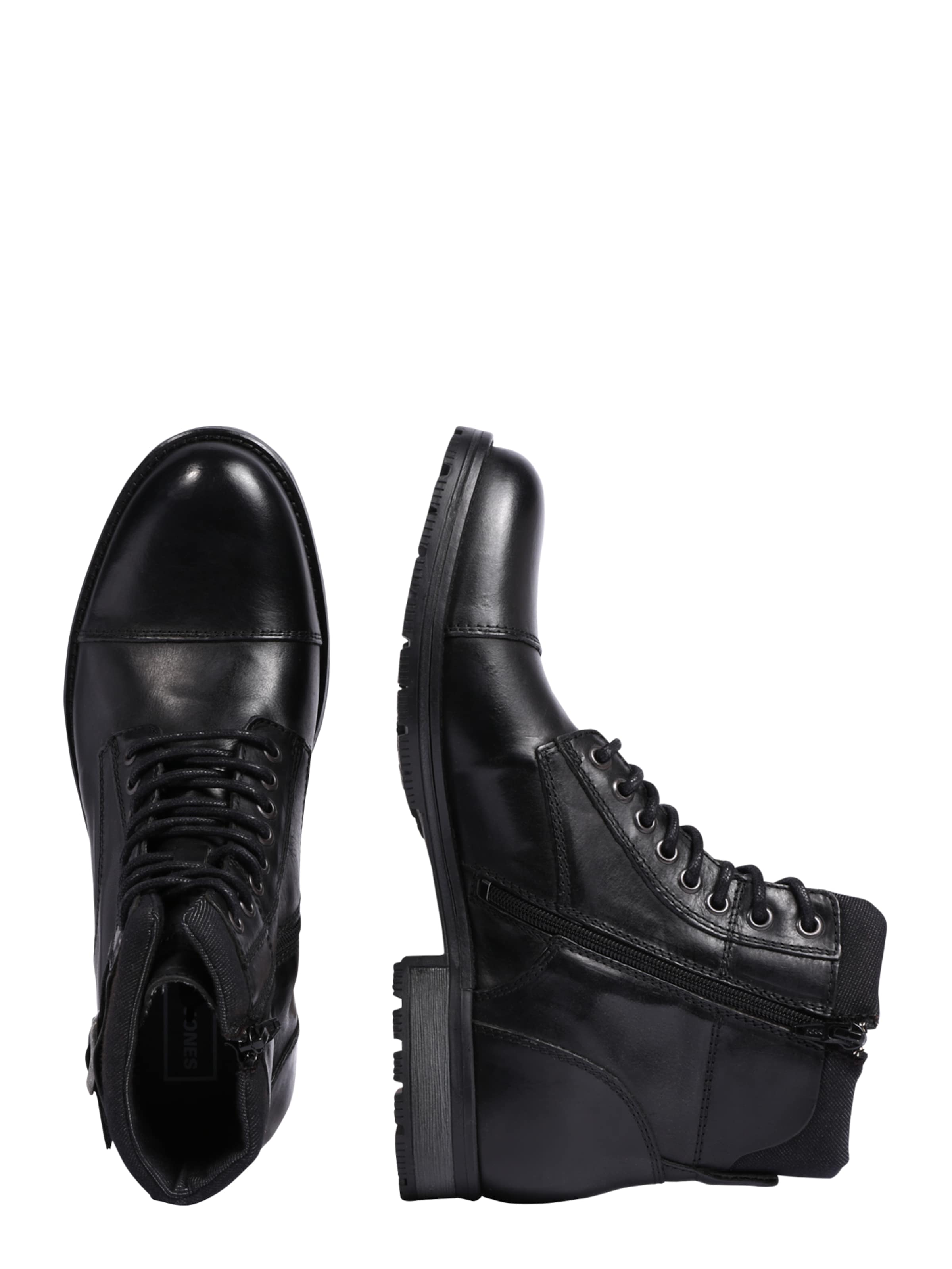 JACK & JONES Snørestøvler 'Albany' i sort: side