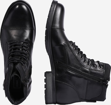 JACK & JONES Veterboots 'Albany' in Zwart: zijkant