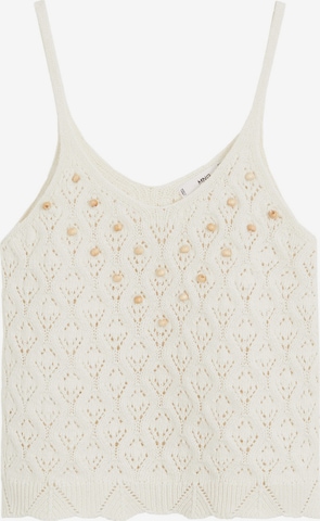 MANGO Broderad topp 'Canica' i beige: framsida