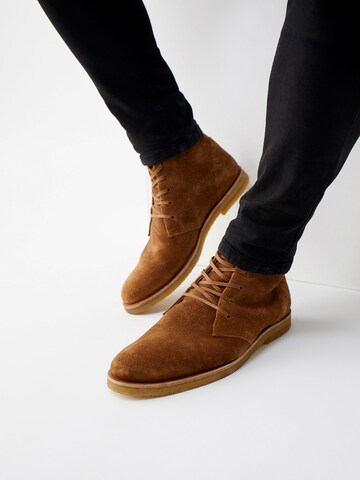 DAN FOX APPAREL Lace-Up Boots 'Gustav' in Brown