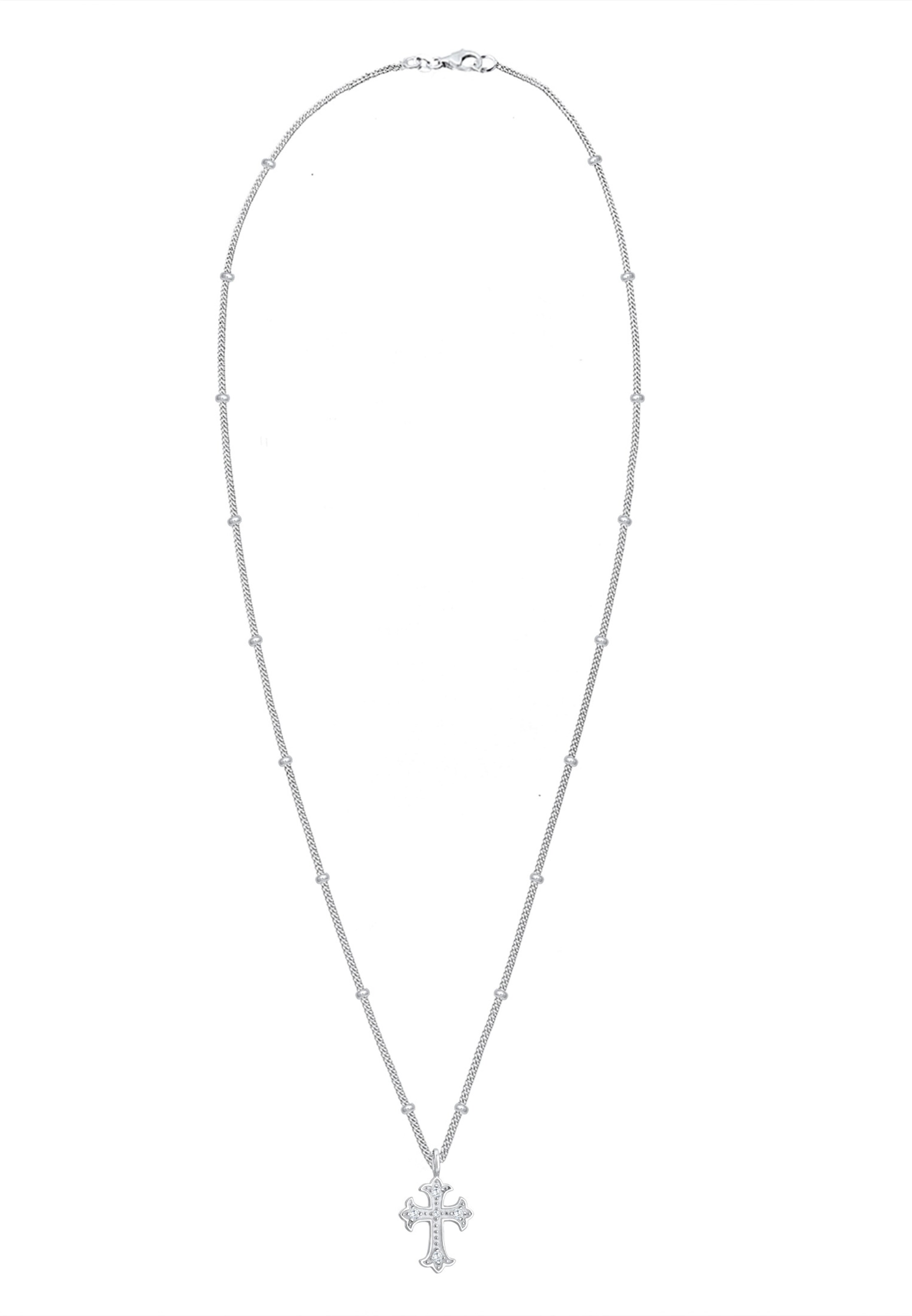ELLI Ketting 'Kreuz' in Zilver: voorkant