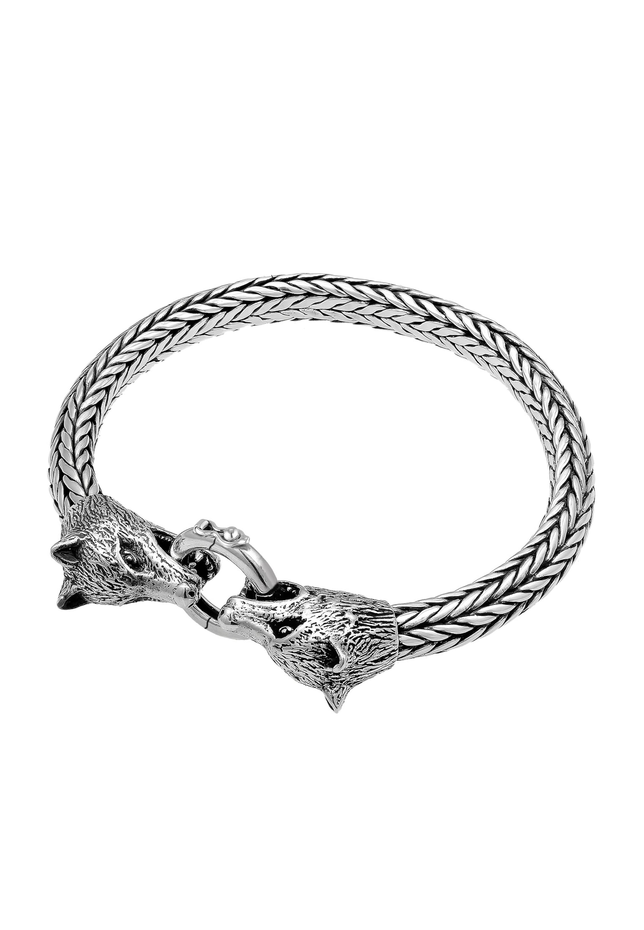 KUZZOI Armband 'Wolf' in Zilver