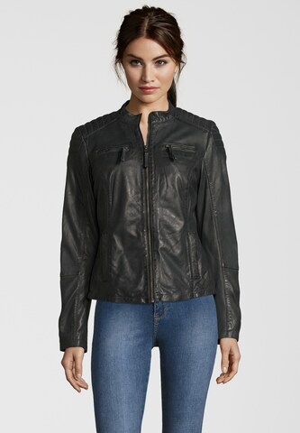 7ELEVEN Lederjacke in Grau: Vorderseite