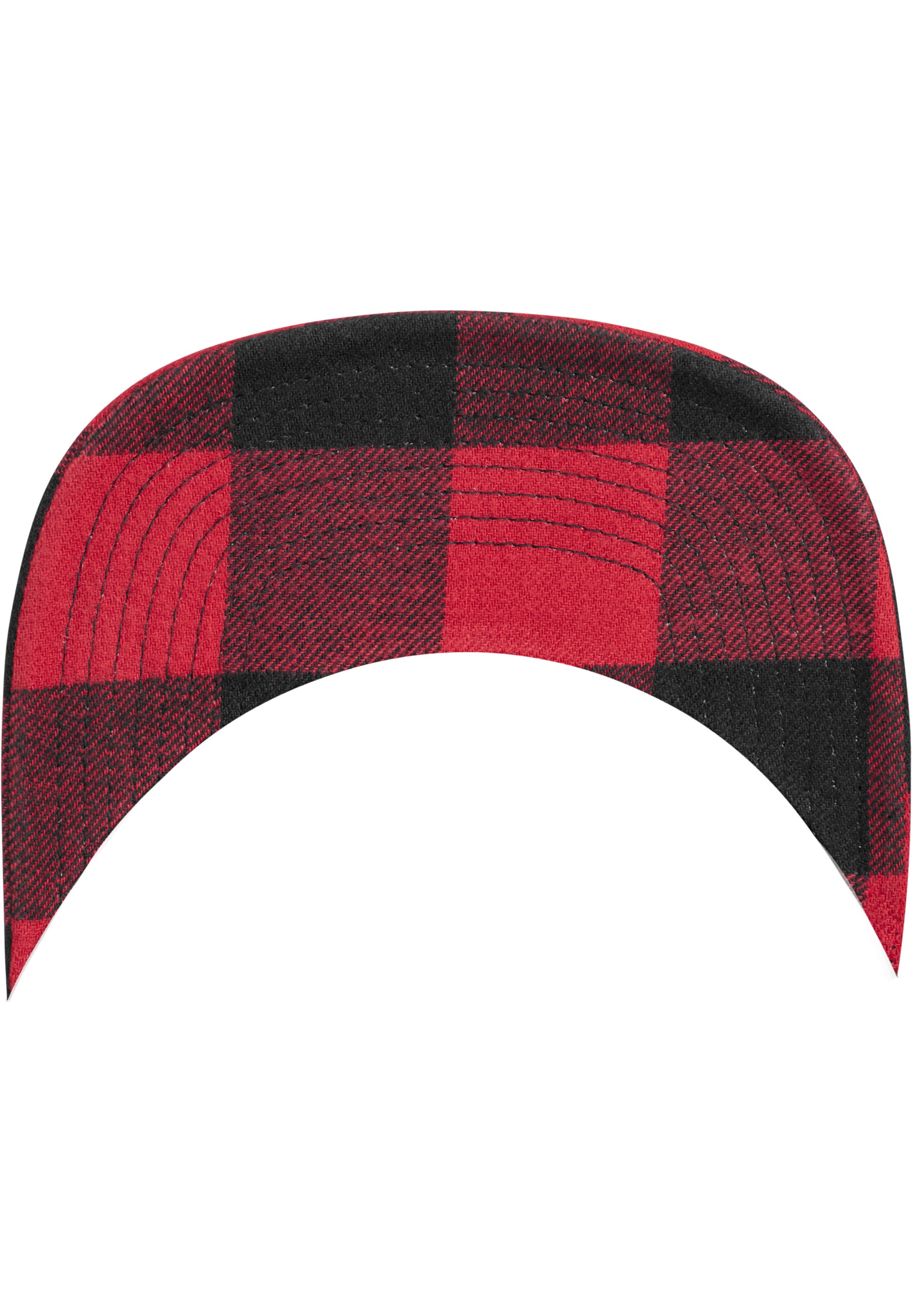 Flexfit Cap 'Checked Flanell Peak' in Schwarz