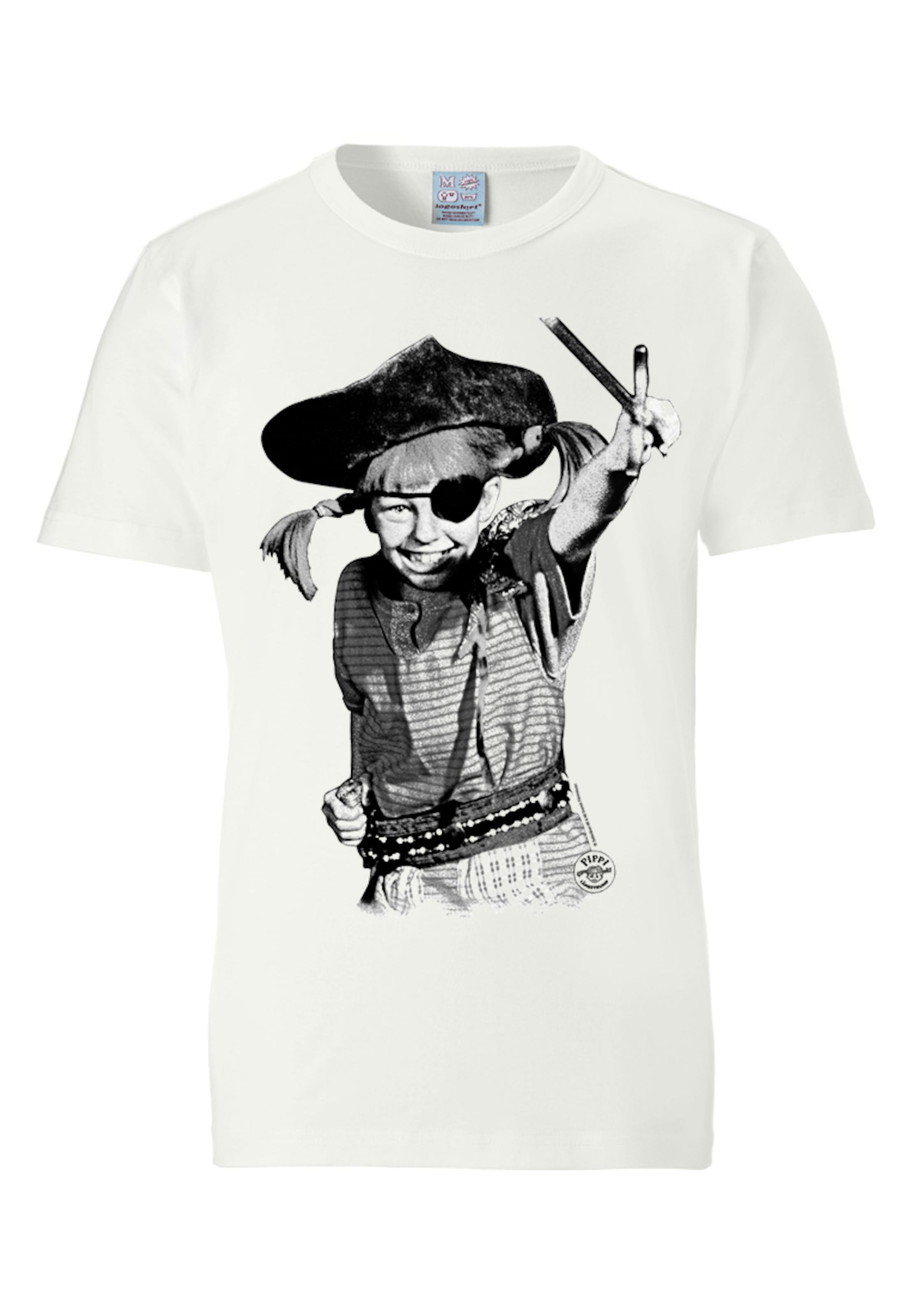 LOGOSHIRT Shirt 'Pirate' in Wit: voorkant