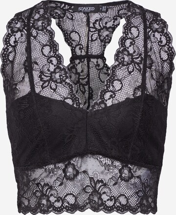 SOAKED IN LUXURY Bustier Top 'Dolly' in Zwart: voorkant