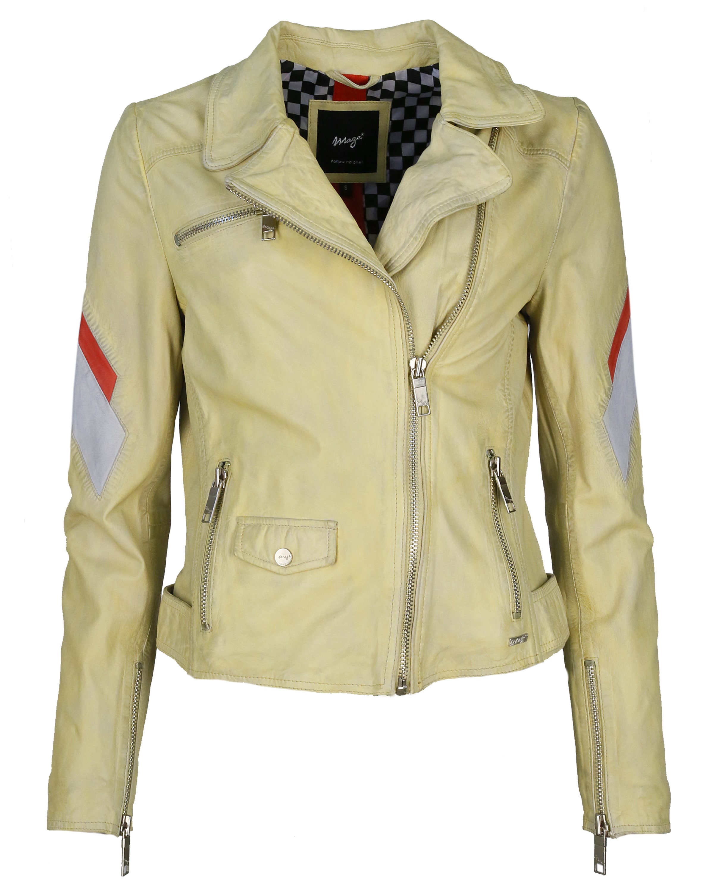 Maze Lederjacke 'Reedley' in Gelb: Vorderseite