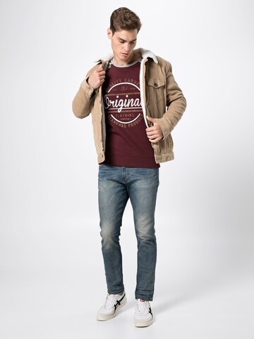 JACK & JONES Sweatshirt 'Vinnie' in Rood