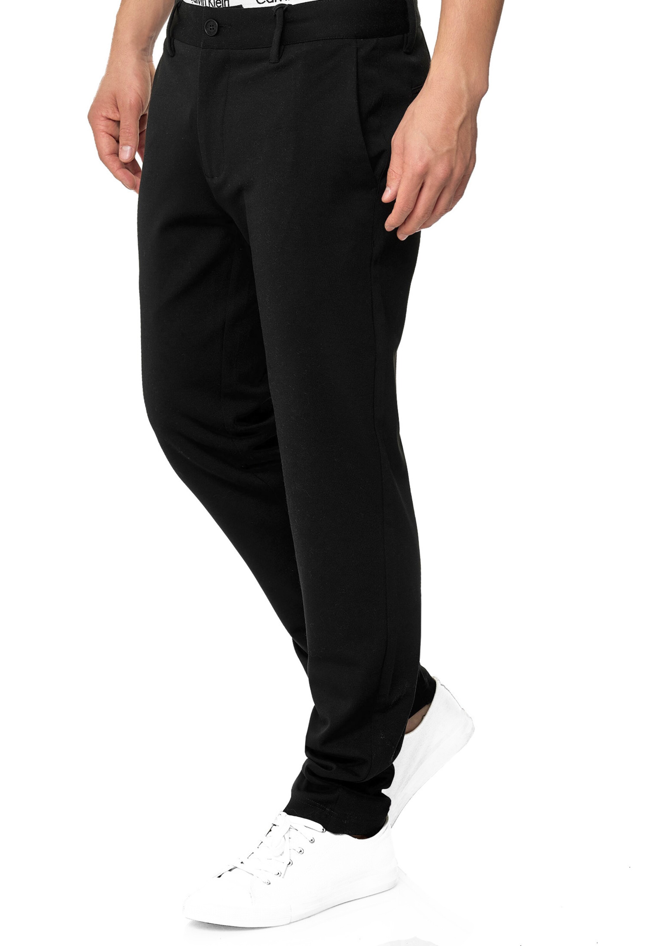 Coupe slim Pantalon 'Rodekro' INDICODE JEANS en noir