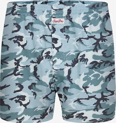 Sugar Pine Boxers ' Snow Camouflage ' en bleu clair, Vue avec produit