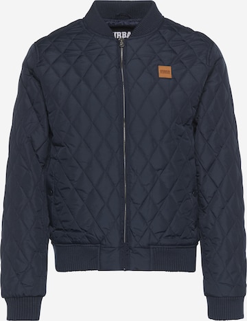Urban Classics Between-Season Jacket 'Diamond Quilt' in Blue: front