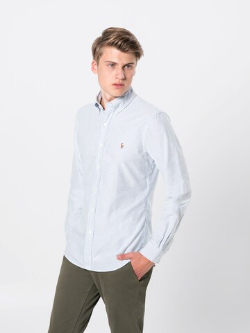 Polo Ralph Lauren Slim fit Button Up Shirt in Blue: front