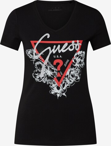 GUESS T-Shirt 'Vn Roses' in Schwarz: predná strana