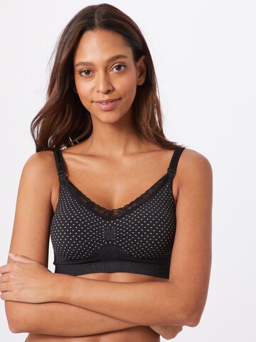 MAGIC Bodyfashion Regular Nursing bra 'Dots' in Black: front