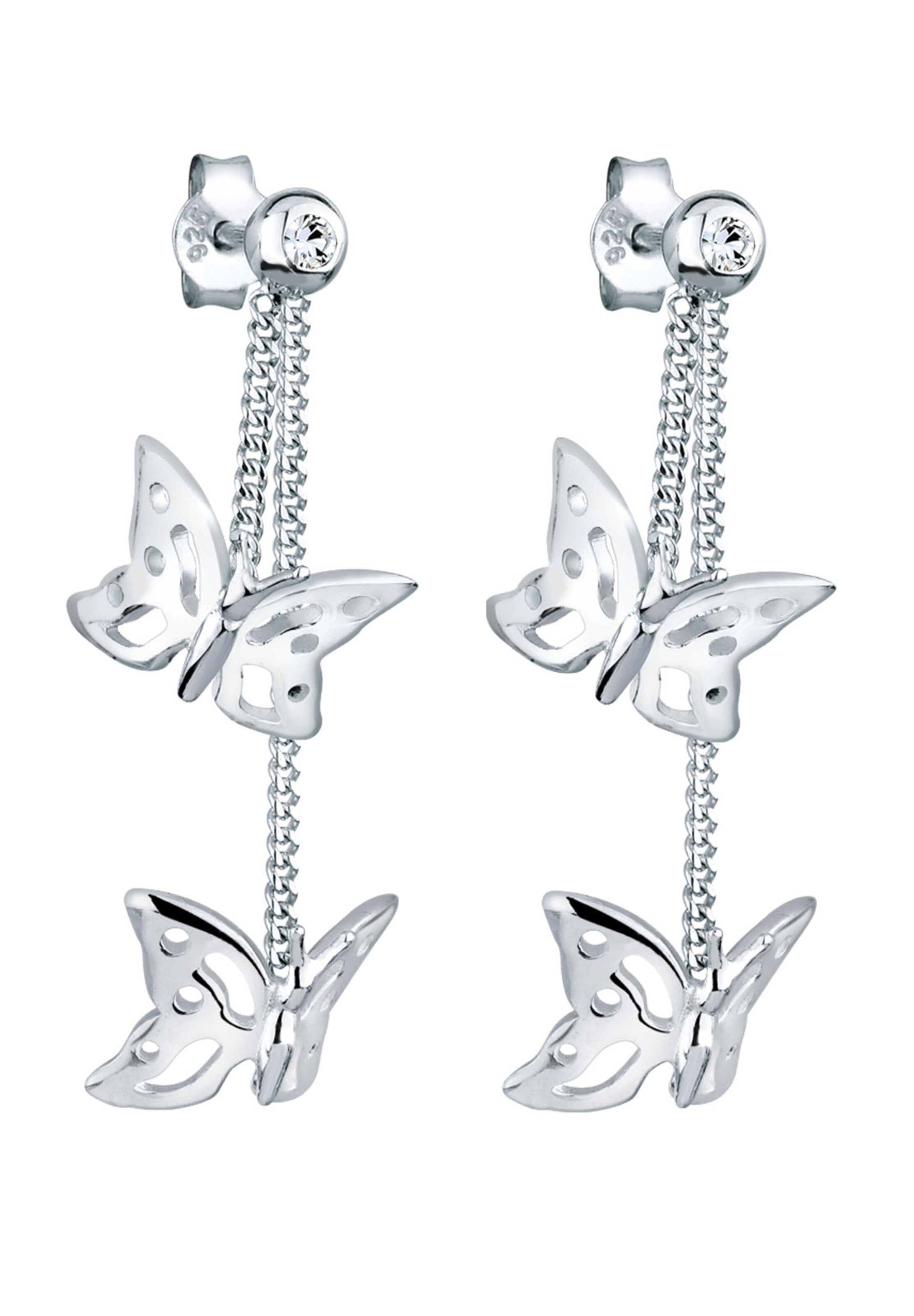 ELLI Ohrringe 'Schmetterling' in Silber: Vorderseite