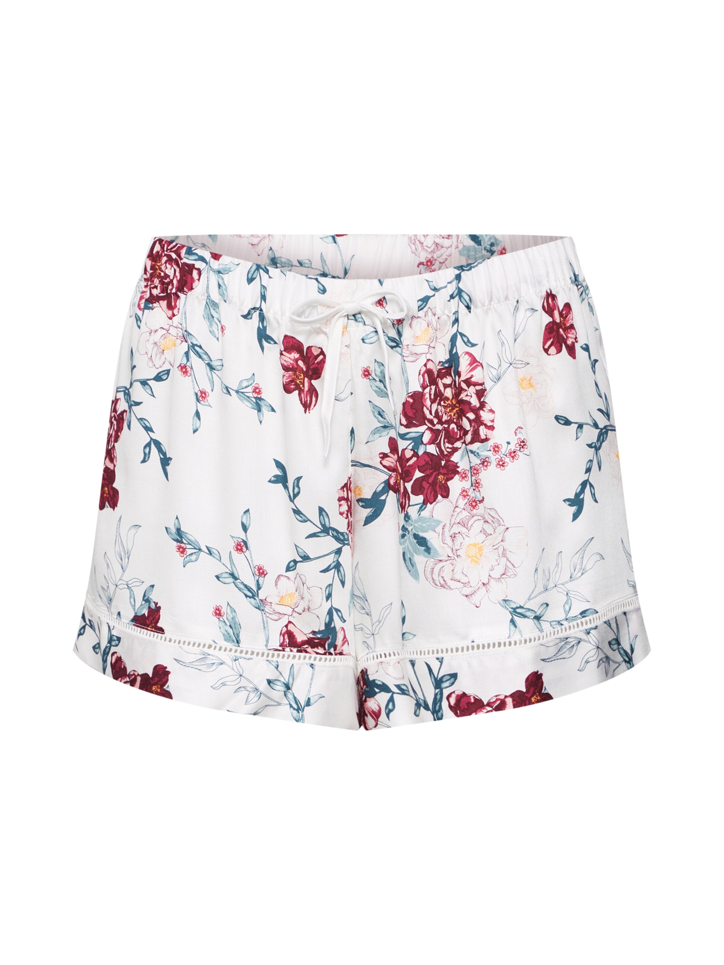 Hunkemöller - Pyjamabroek 'Woven Floral' in de kleur Wit