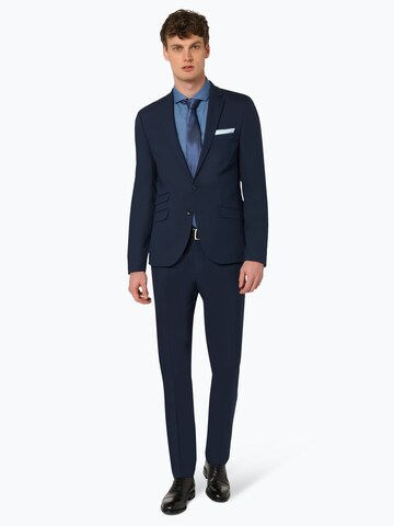 Finshley & Harding Slim fit Pleated Pants in Blue