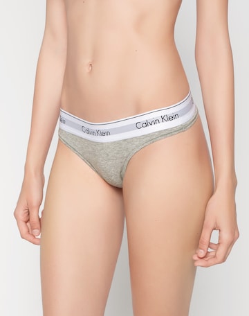 Calvin Klein Underwear Thong in Grey: front