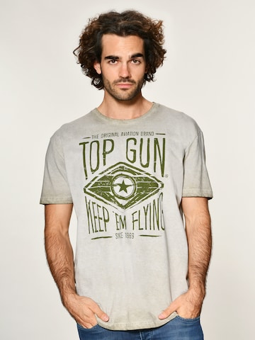 TOP GUN T-Shirt 'Growl' in Grün: predná strana