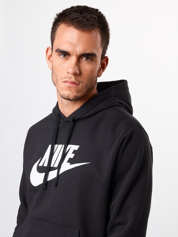 Nike Sportswear Regularny krój Bluzka sportowa 'Club Fleece' w kolorze czarny