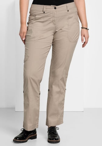 SHEEGO Regular Cargo Pants in Grey: front