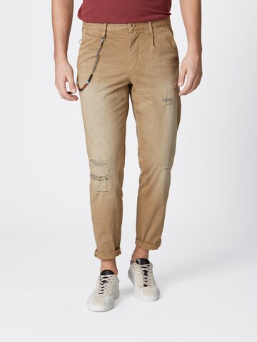 JACK & JONES Regular Bandplooibroek 'Iace Milton' in Beige: voorkant