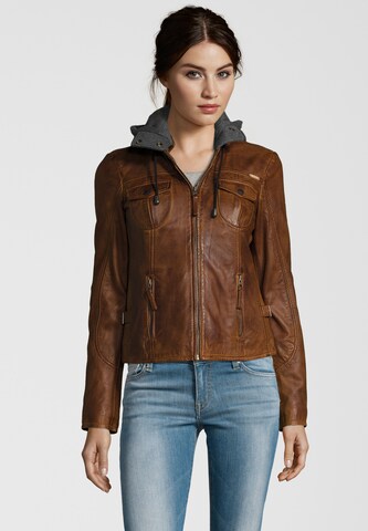 Miracle of Denim Lederjacke in Braun: Vorderseite