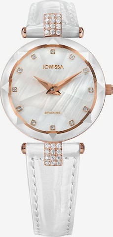 JOWISSA Quarzuhr 'Facet Strass' Swiss Ladies Watch in Weiß: predná strana