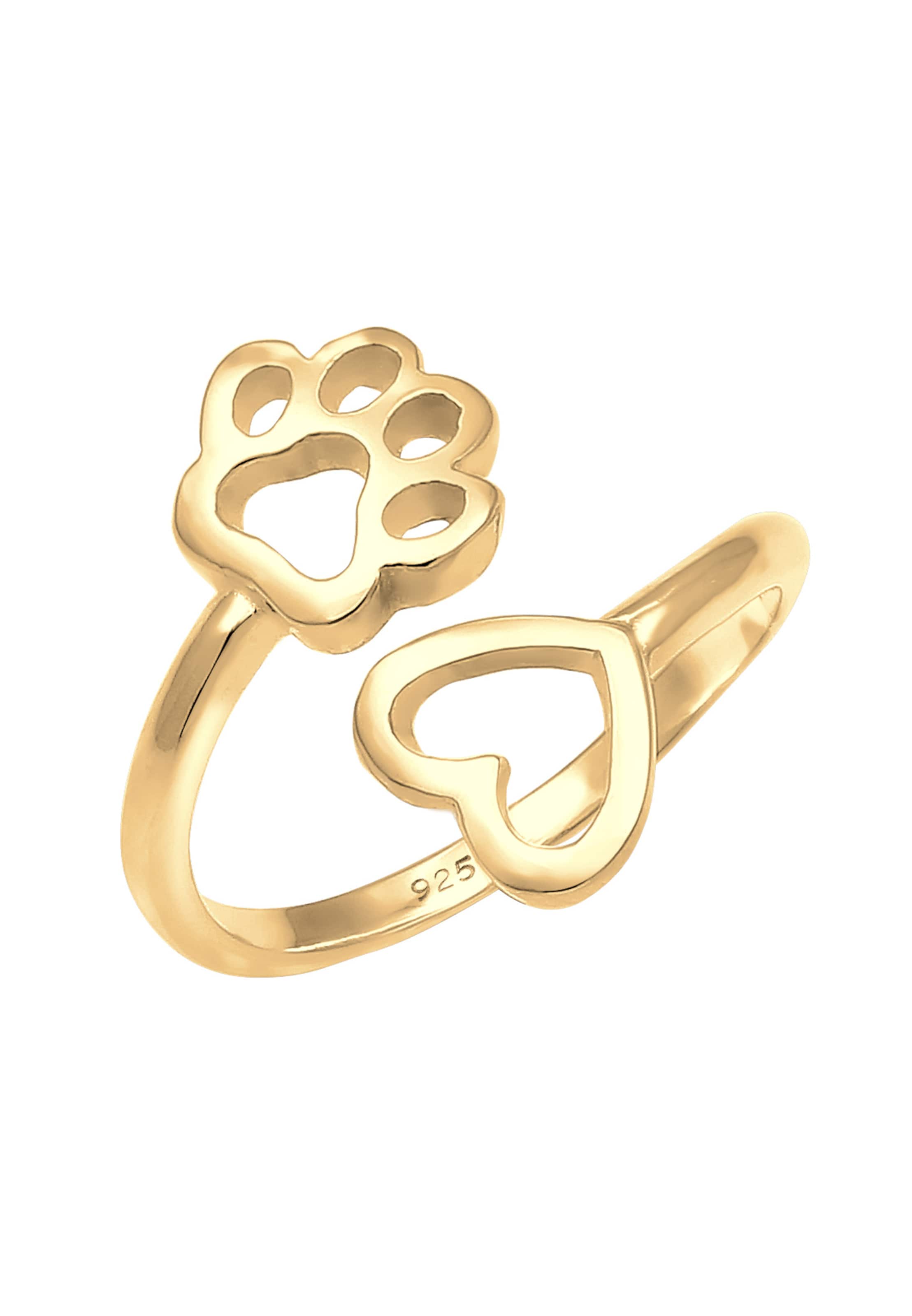 Nenalina Ring 'Herz, Pfote' in Gold: front