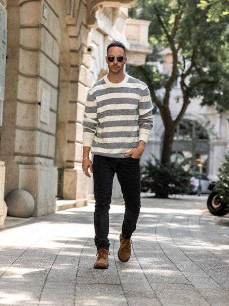 Daniel Fuchs - Striped Jumper Look by DAN FOX APPAREL