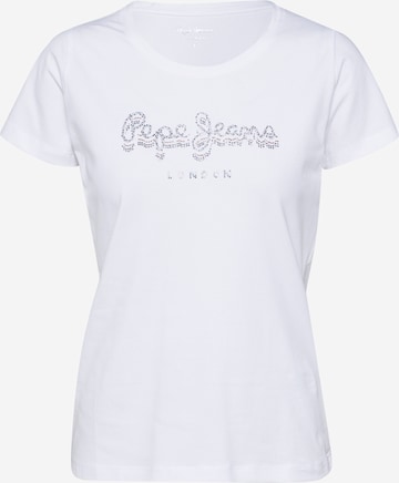 Tricou 'BEATRICE' de la Pepe Jeans pe alb: față