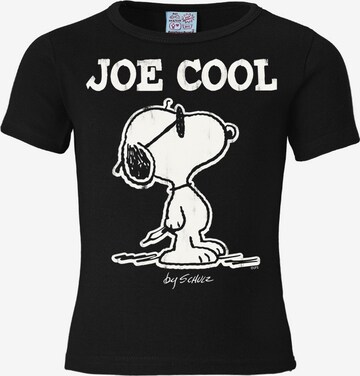 LOGOSHIRT T-Shirt Snoopy - Peanuts - Joe Cool in Schwarz: predná strana