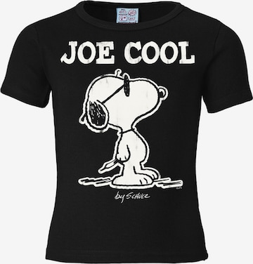 LOGOSHIRT T-Shirt Snoopy - Peanuts - Joe Cool in Schwarz: predná strana