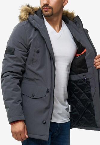 INDICODE JEANS Winterparka 'Leicester' in Grijs