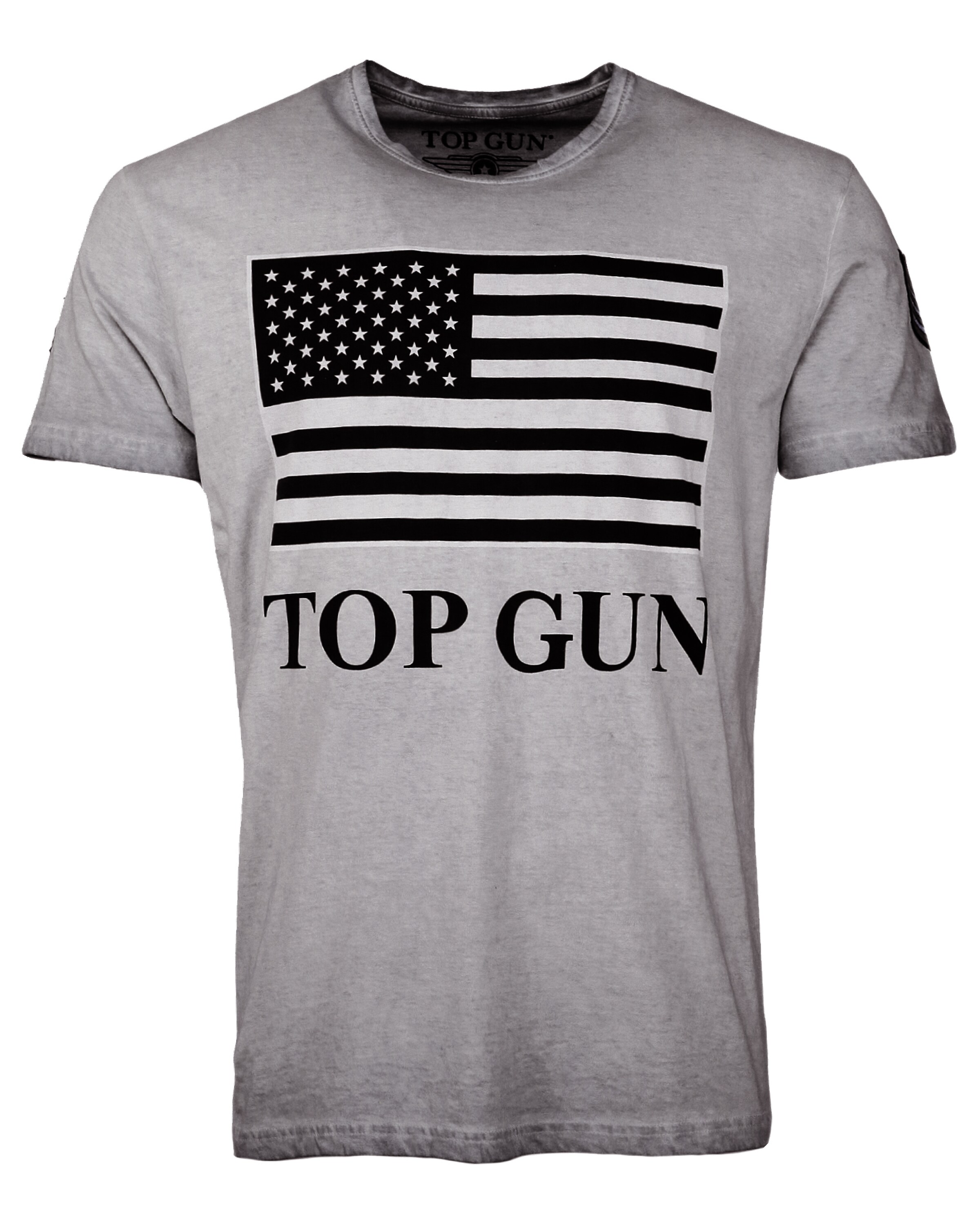 TOP GUN Shirt 'Search' in Grijs: voorkant