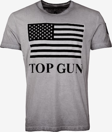 TOP GUN Shirt 'Search' in Grijs: voorkant
