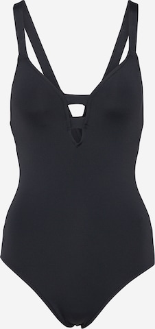 Seafolly Triangle Swimsuit 'Active Deep "V" Maillot' in Black